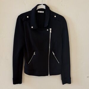 Dex Black Jacket with Asymmetrical Zipper Size S